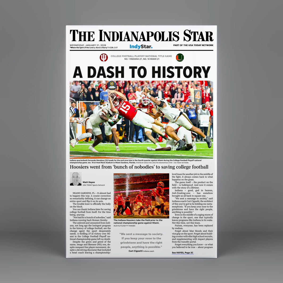 A Dash to History