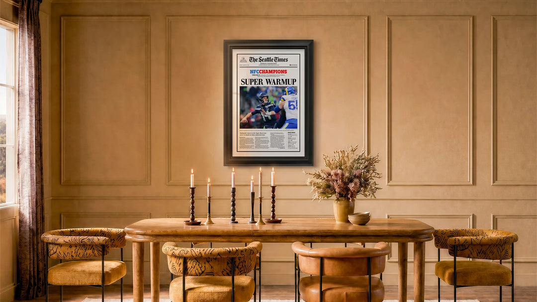 Super Warmup shown framed on a wall